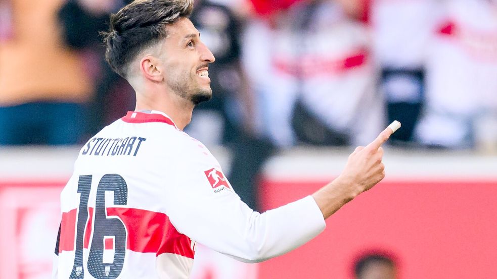 Torschütze zum 1:0 für Stuttgart: Kapitän Atakan Karazor. Foto: Tom Weller/dpa