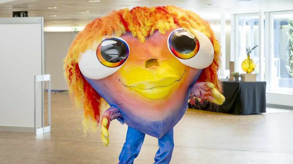 Maskottchen Lumo soll „die unaufhaltsame Kraft der Musik verkörpern“. (Archivbild) Foto: Georgios Kefalas/KEYSTONE/dpa