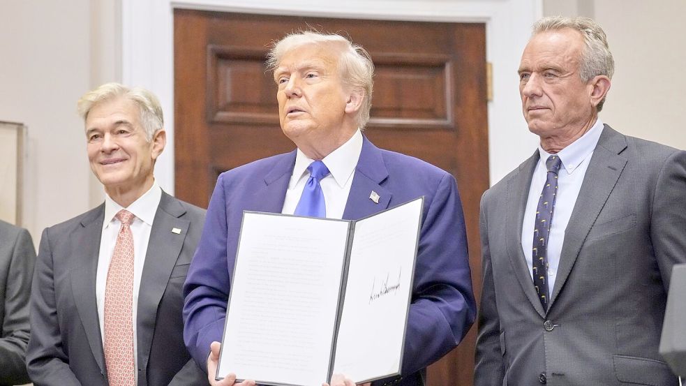 Mit einem neuen Dekret nimmt Trump die Pharmabranche ins Visier. Foto: Mark Schiefelbein/AP/dpa
