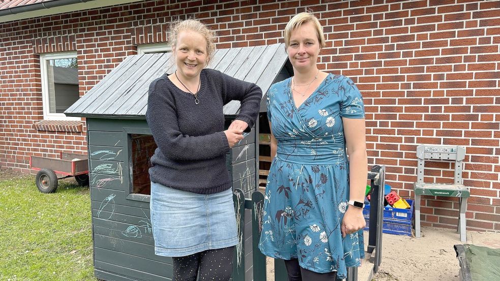 Tagesmütter mit Herz und Seele: Linda Krömer (links) und Regina Helmerichs haben bewusst den Schritt in die Selbstständigkeit gewagt und es nicht bereut. Foto: Mieke Matthes