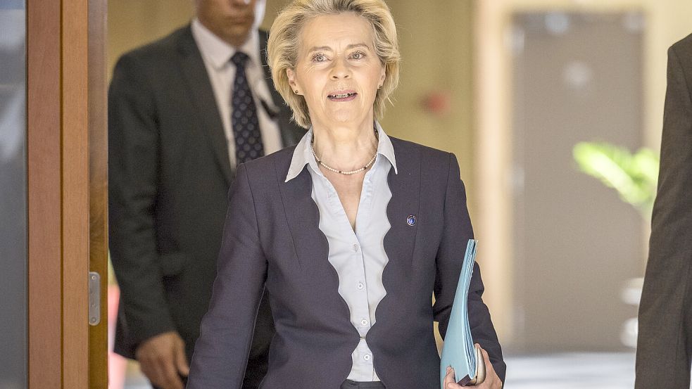EU-Komissionschefin Ursula von der Leyen hält die privaten SMS weiterhin geheim. Foto: dpa / Wiktor Dabkowski