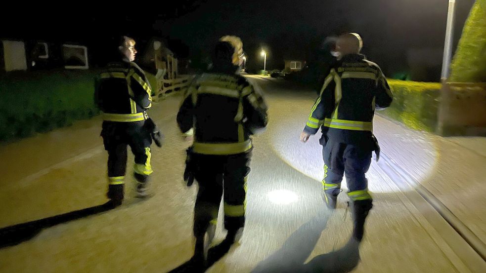 Mit Taschenlampen suchten die Einsatzkräfte in der Nacht zu Donnerstag nach dem Mann. Foto: Feuerwehr