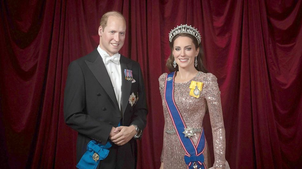 Auf dem Kopf hat sie die exakte Nachbildung einer Tiara, die einst Prinzessin Diana trug. Foto: Jonathan Short/Madame Tussauds L/PA Media/dpa