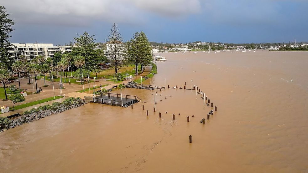 Wasser so weit das Auge reicht: Das Hochwasser an der Ostküste ist verheerend. Foto: Lindsay Moller/AAP/dpa