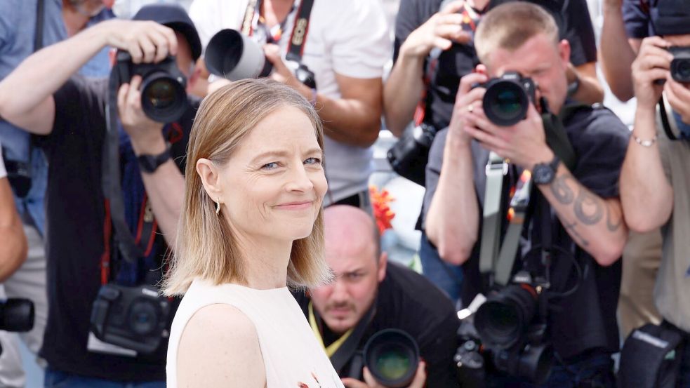 Jodie Foster vor der Pressekonferenz zu ihrem neuen Film in Cannes. Foto: Joel C Ryan/Invision/AP/dpa