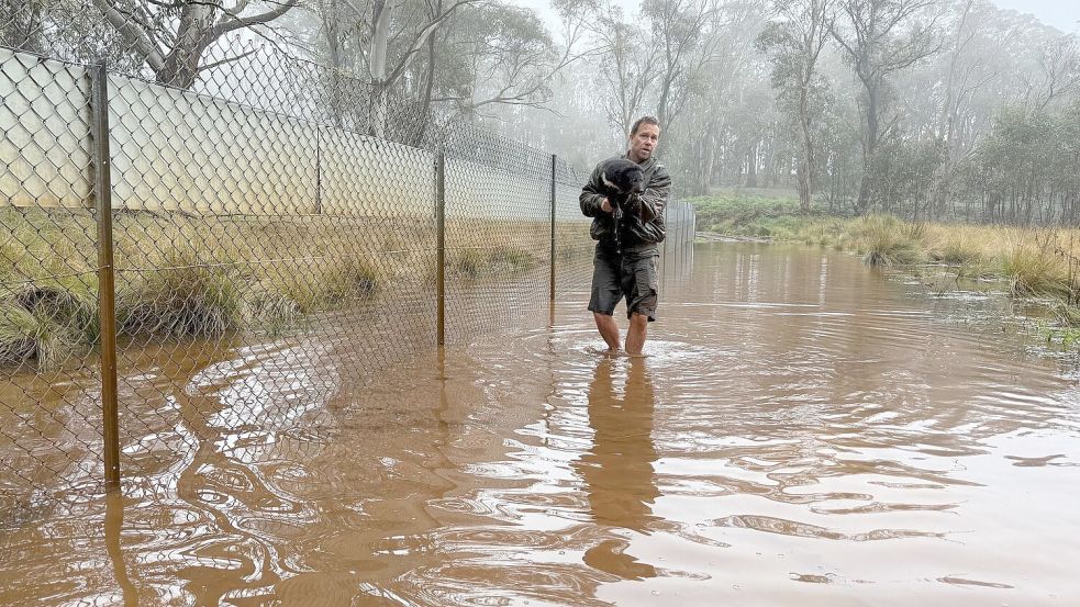 Aussie-Ark-Direktor Tim Faulkner brachte viele Tiere in Sicherheit - wie diesen Tasmanischen Teufel. Foto: --/Aussie Ark/dpa