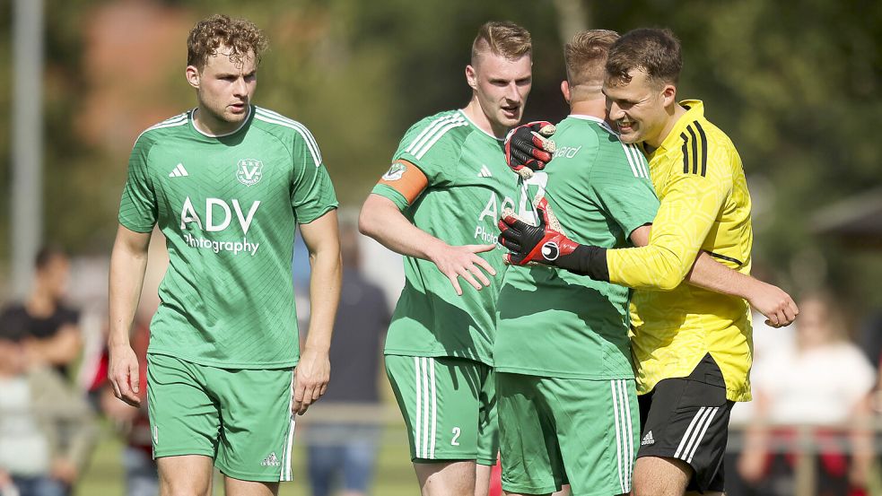 Der RSV Visquard kämpft im Fernduell mit TuRa Marienhafe um den Ostfrieslandliga-Relegationsplatz. Die andere Mannschaft steigt direkt ab. Foto: Doden, Emden