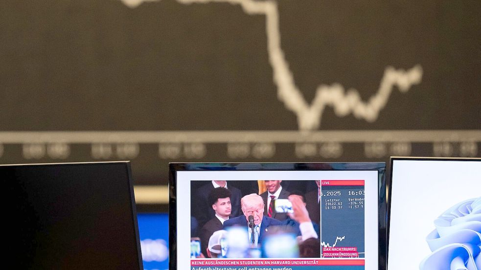 Nach Trumps Ankündigung rutscht der Dax ab. Foto: Boris Roessler/dpa