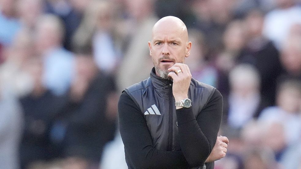 Trainer Erik ten Hag steht einem Bericht zufolge unmittelbar vor der Unterschrift bei Bayer Leverkusen. Foto: John Walton/PA Wire/dpa