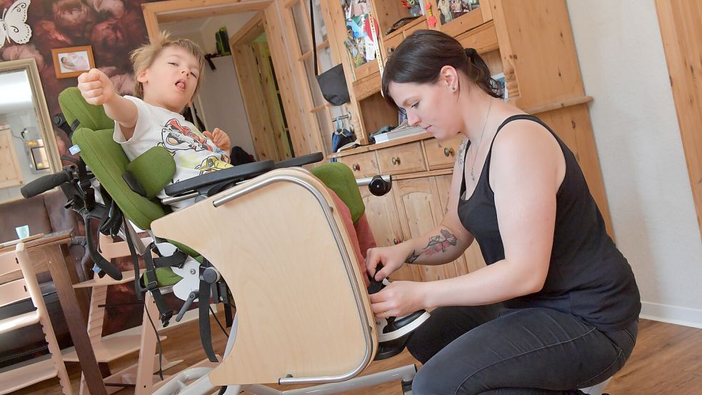Felix Tannigel ist seit seiner Geburt schwerbehindert – und kann nicht sprechen. Foto: Ortgies