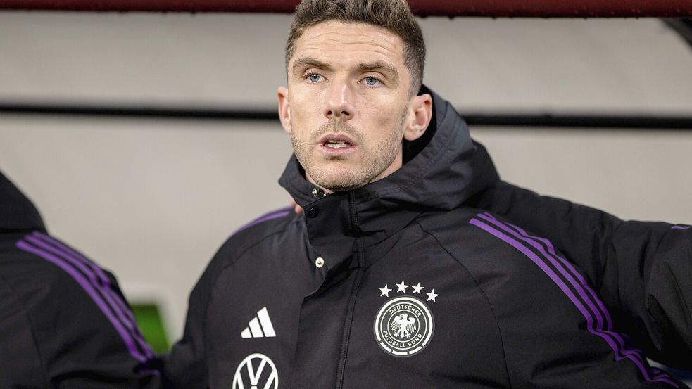 Robin Gosens ist mit der Nationalmannschaft aktuell in Herzogenaurach, vor dem Champions-League-Finale ist er im ZDF im Sturm live zugeschaltet. Foto: IMAGO/Sebastian Frej