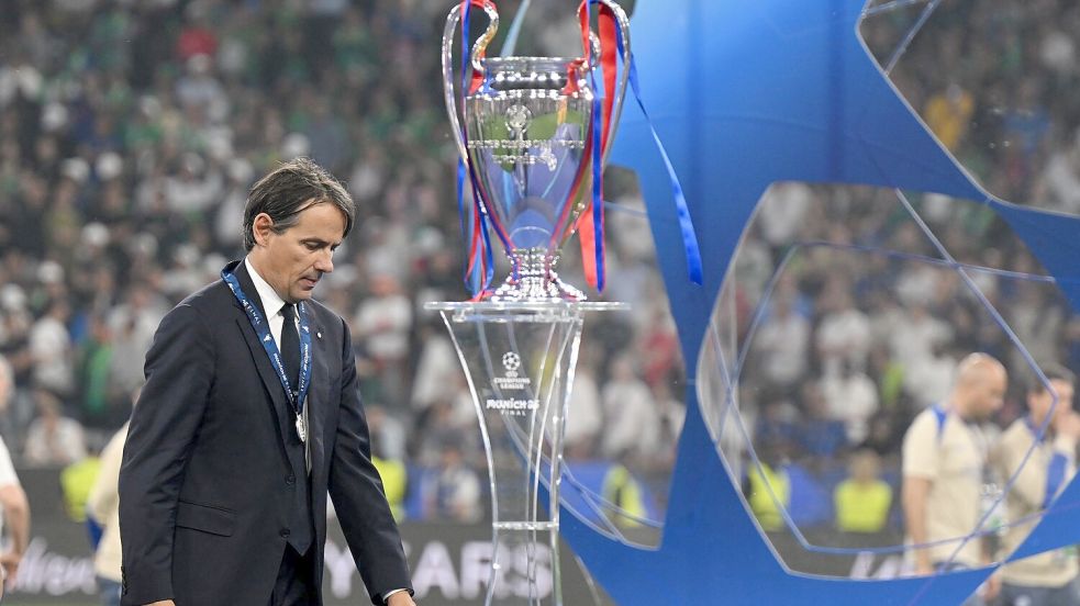 Inter-Trainer Simone Inzaghi lässt seine Zukunft nach der Finalpleite offen. Foto: Robert Michael/dpa