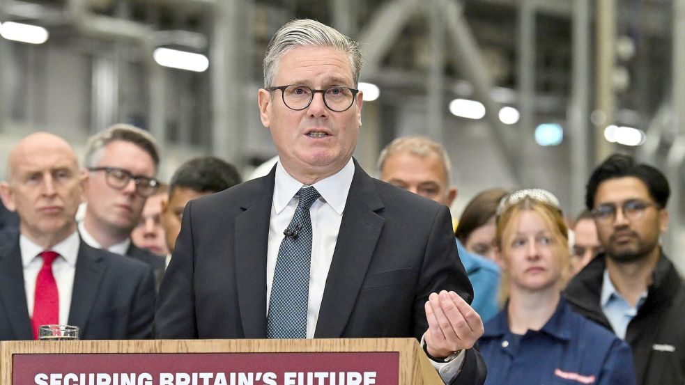 Der britische Premier will sein Land kriegsbereit machen. Foto: Andy Buchanan/POOL AFP/AP/dpa