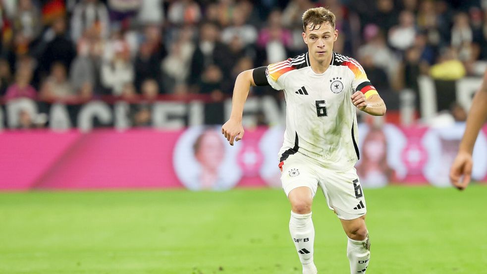 Das 100. Länderspiel ist für Kapitän Joshua Kimmich ein Heimspiel in München. Foto: Christian Charisius/dpa
