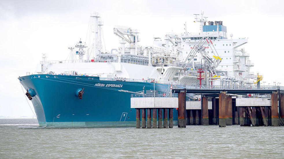 Die LNG-Terminals an der niedersächsischen Nordseeküste kosten die bundeseigene Deutsche Energy Terminal Milliarden. Foto: dpa/ Sina Schuldt