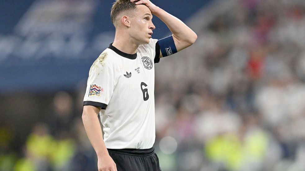 Frust statt Finale: Joshua Kimmich nach seinem 100. Länderspiel. Foto: Sven Hoppe/dpa