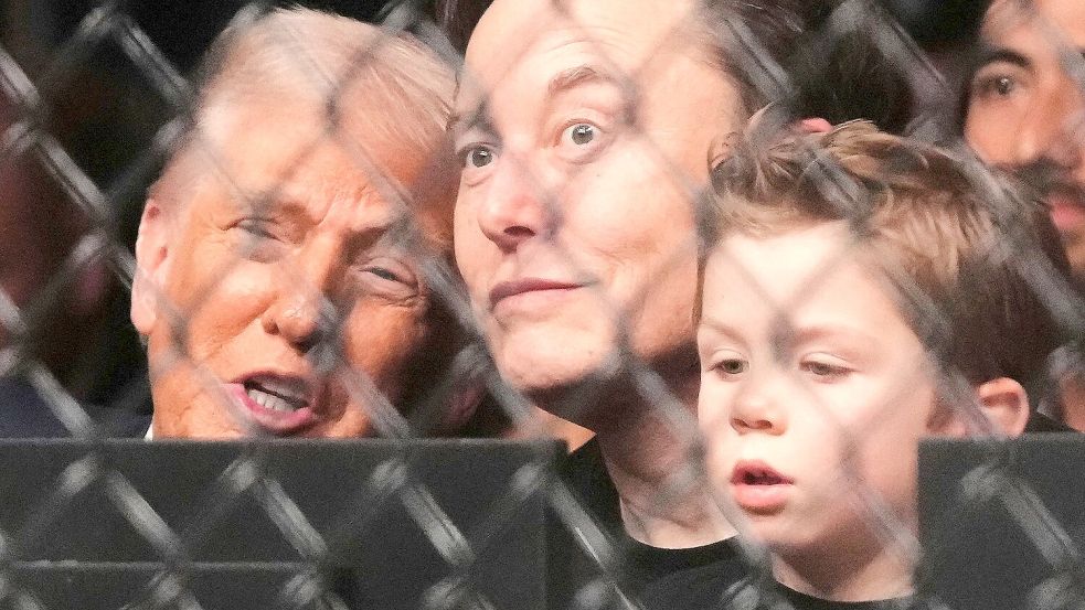 Noch im April zeigten sich Musk und Trump zusammen bei einem Wrestling-Turnier. (Archivbild) Foto: Lynne Sladky/AP/dpa
