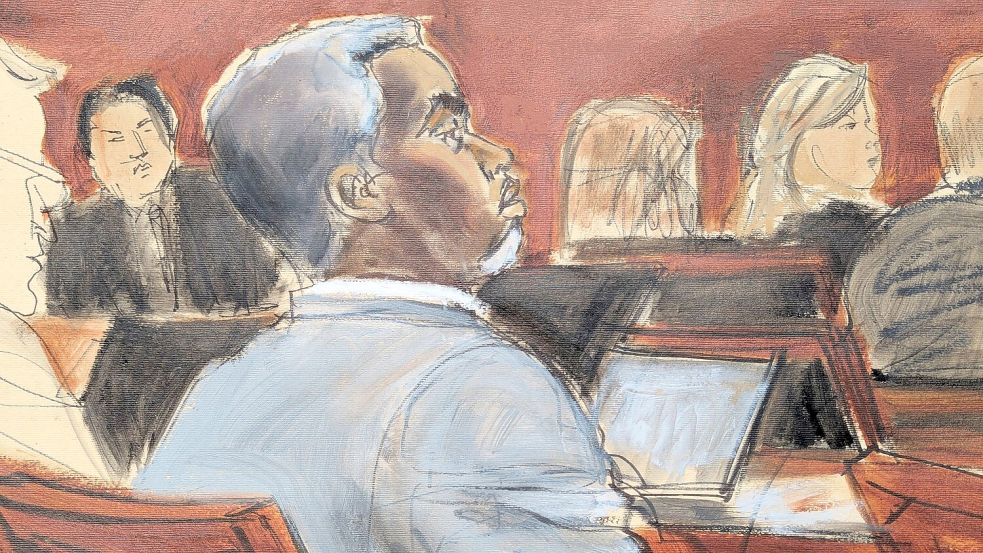 Gesichtszeichnung von Combs Foto: Elizabeth Williams/AP/dpa
