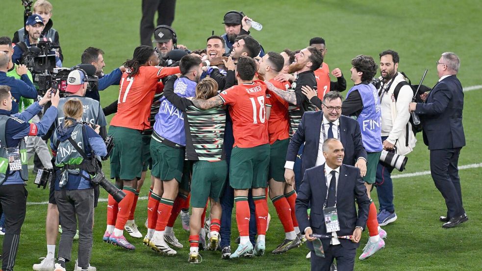 Jubel: Portugal ist nun Rekordsieger. Foto: Sven Hoppe/dpa