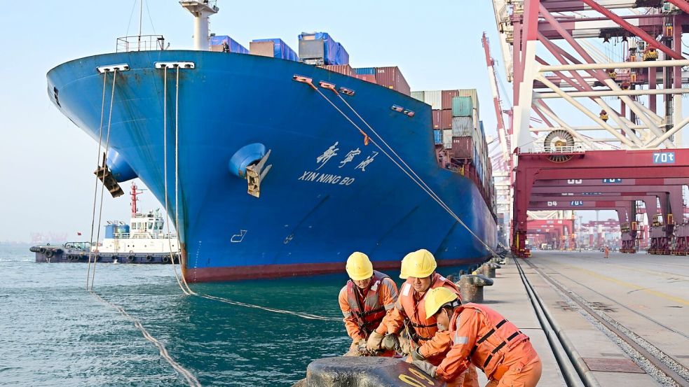 Chinas Exporte konnten zuletzt trotz Unsicherheiten im Welthandel wachsen. (Archivbild) Foto: ---/XinHua/dpa