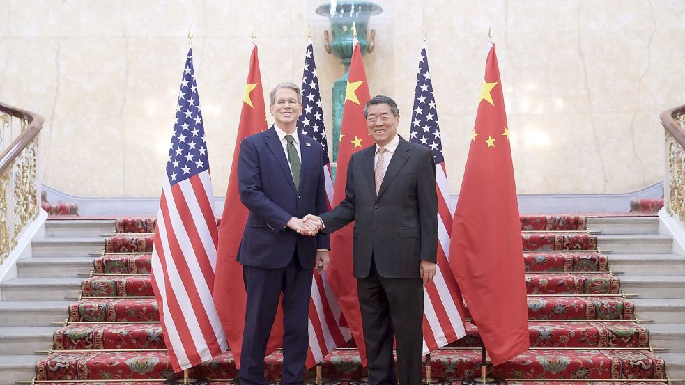 China und die USA sprechen in London über ihren Handelsstreit. Foto: Li Ying/XinHua/dpa