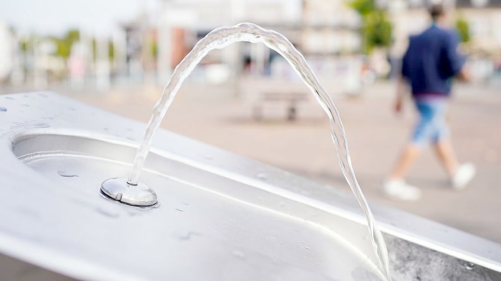 Trinkwasserbrunnen wie hier in Mannheim machen die Hitze erträglicher. Foto: Uwe Anspach/dpa