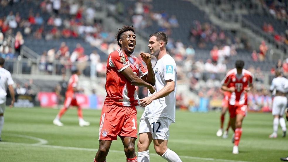 Kingsley Coman ist der erste Torschütze der neuen Club-WM. Foto: Sven Hoppe/dpa