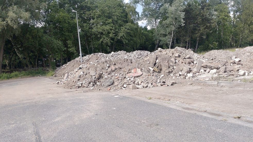 Bis weit über den Gehweg bis in den Wendehammer: Müll in der Stedinger Straße.