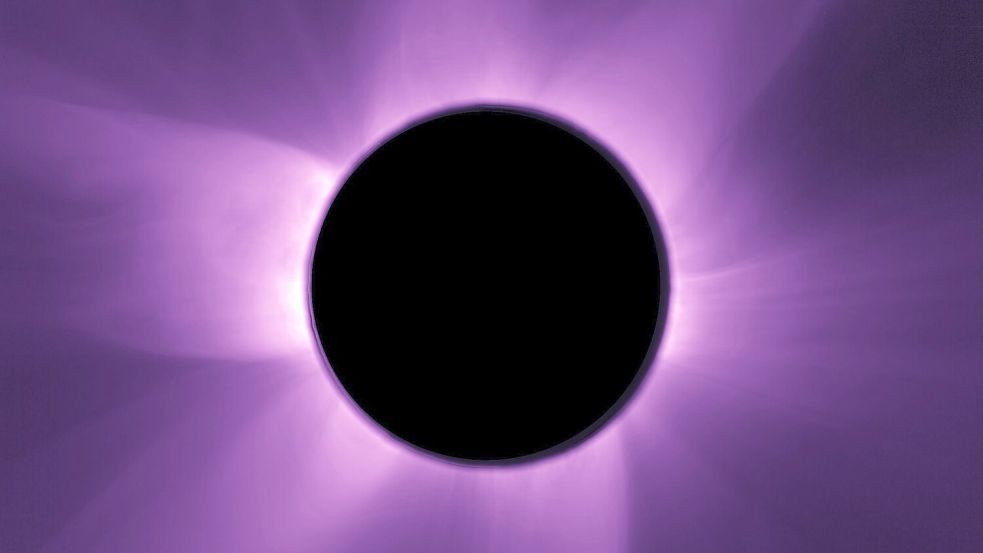 Auf diesem Foto ist die künstlich eingefärbte, innere Sonnenkorona zu sehen. Foto: ESA/Proba-3/ASPIICS/dpa