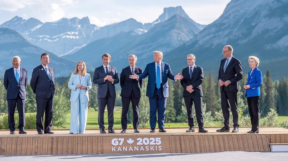 Die G7-Staaten einigten sich auf eine gemeinsame Position zum Krieg zwischen Israel und dem Iran. Foto: Michael Kappeler/dpa-Pool/dpa