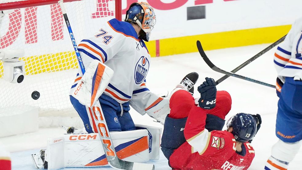 Sam Reinhart traf früh zum 1:0 für die Panthers - und dann noch weitere drei Mal. Foto: Nathan Denette/The Canadian Press/AP/dpa