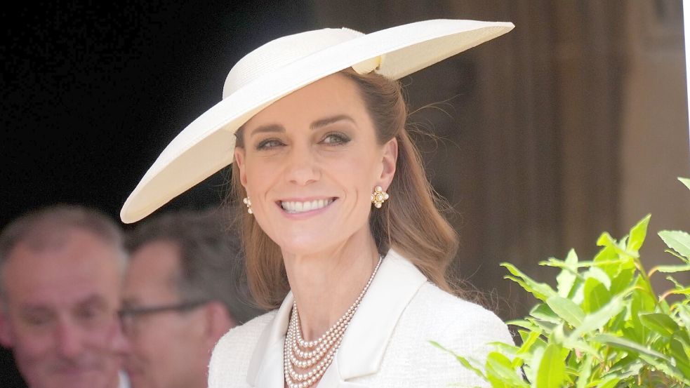 Erst am Wochenende hatte sich Kate mit ihren Kindern in der Öffentlichkeit gezeigt. (Archivbild) Foto: Yui Mok/PA Pool/AP/dpa