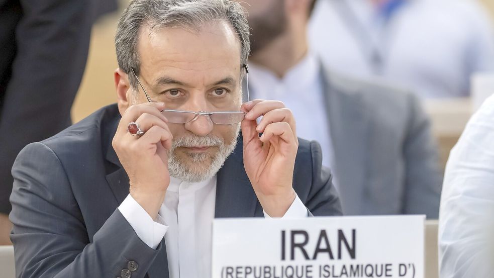 Der iranische Außenminister Abbas Araghtschi im UN-Menschenrechtsrat Foto: Martial Trezzini/KEYSTONE/dpa