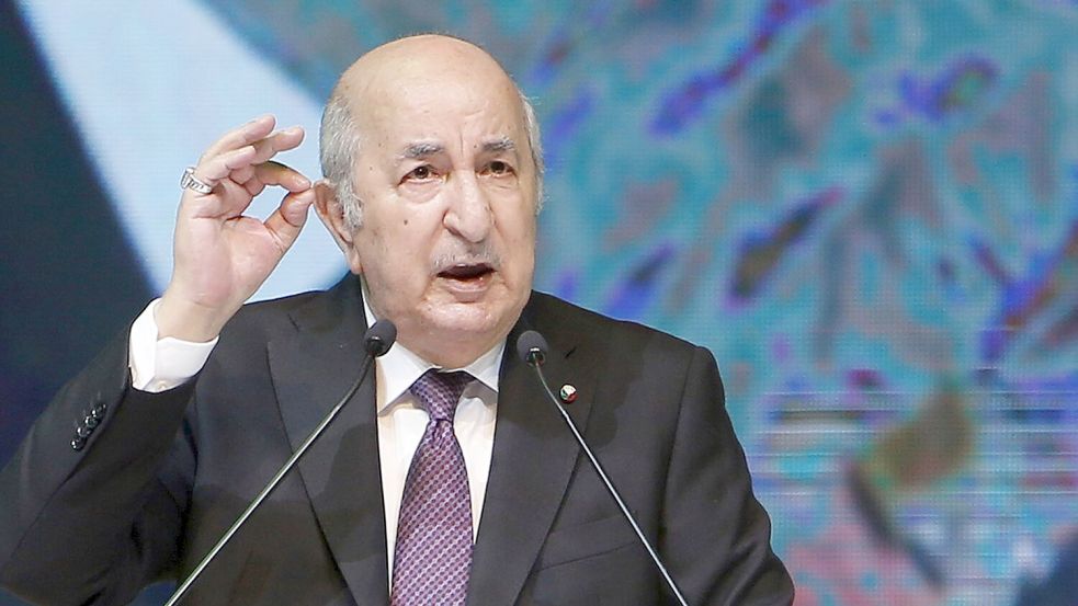 Algeriens Präsident Abdelmadjid Tebboune reagierte betroffen. Foto: STR/AP/dpa