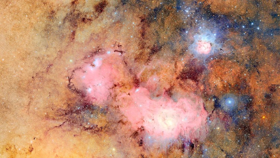 Eines der ersten Bilder zeigt den Trifidnebel. Foto: ---/NSF-DOE Vera C. Rubin Observatory /dpa
