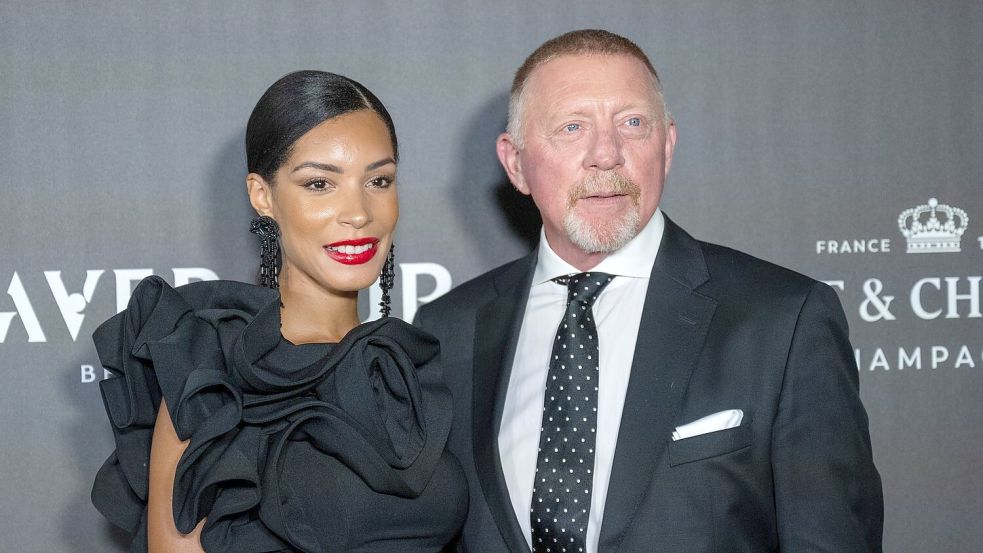 Boris Becker und seine Frau Lilian de Carvalho Monteiro bei einem öffentlichen Termin Foto: Christophe Gateau/dpa