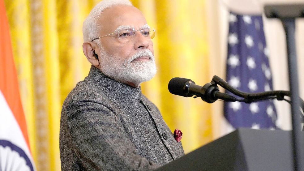 Indiens Premierminister Modi: Das Land könnte vom Zollstreit zwischen den USA und China profitieren (Archivbild) Foto: Ben Curtis/AP/dpa