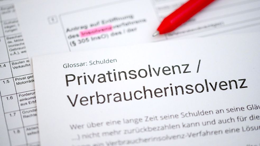 Auch bei den Verbraucherinsolvenzen sind die Zahlen deutlich gestiegen. (Symbolbild) Foto: Jonas Walzberg/dpa