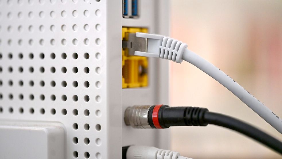 Ein LAN-Kabel in einem Router - mancherorts sind die Internetverbindungen besser geworden. Foto: Wolf von Dewitz/dpa