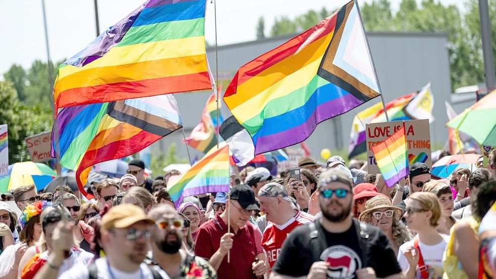 Die Paraden im Pride Month sind der rechten Szene ein Dorn im Auge. Foto: Fabian Sommer/dpa