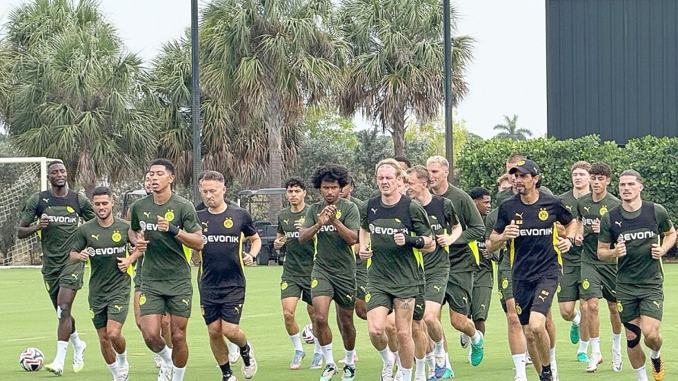 Auf das Achtelfinale bereitete sich Borussia Dortmund noch in Florida vor Foto: Carsten Lappe/dpa