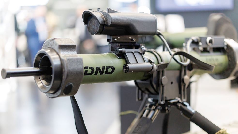 Eine Panzerfaust von DND bei der Nürnberger Messe für Sicherheitstechnologie, Enforce Tac. Foto: Daniel Karmann/dpa