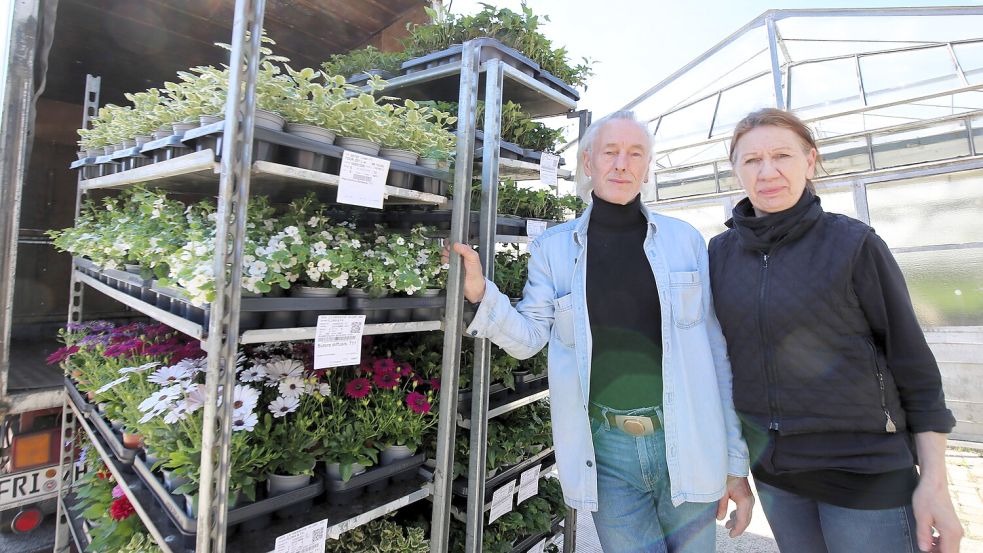Das Gärtner-Paar Heinz und Gabriele Schultz aus Aurich hat inzwischen die gepachtete Gärtnerei in Wiesmoor geräumt. Foto: Nicole Böning