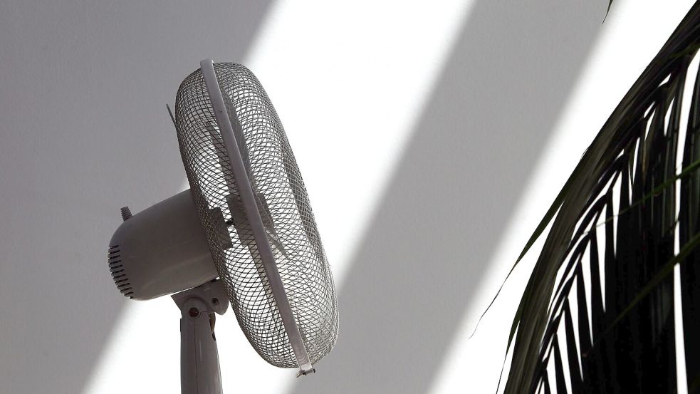 Ein Ventilator verschafft zumindest ein bisschen frische Luft bei Hitze. Foto: Karl-Josef Hildenbrand/dpa/dpa-tmn