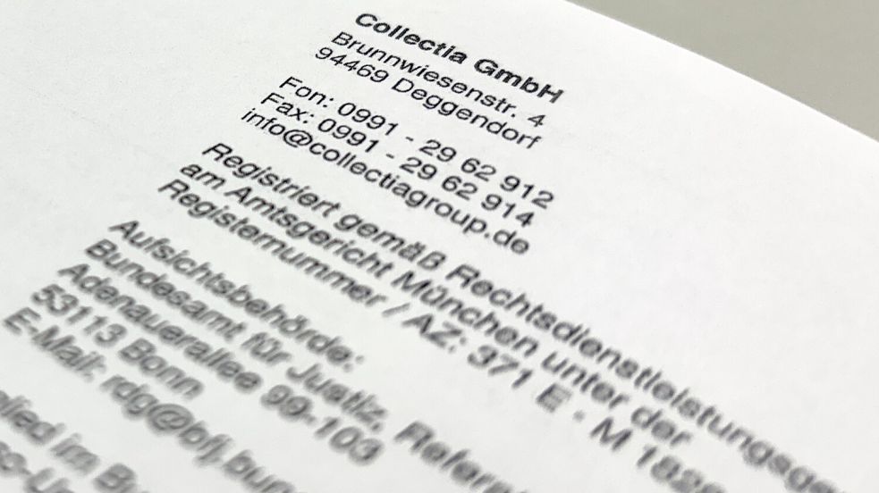 Das Inkassounternehmen Collectia GmbH fordert Geld von Johann Meyerhoff aus Ostrhauderfehn. Der 83-Jährige wehrt sich dagegen. Foto: Henrik Zein