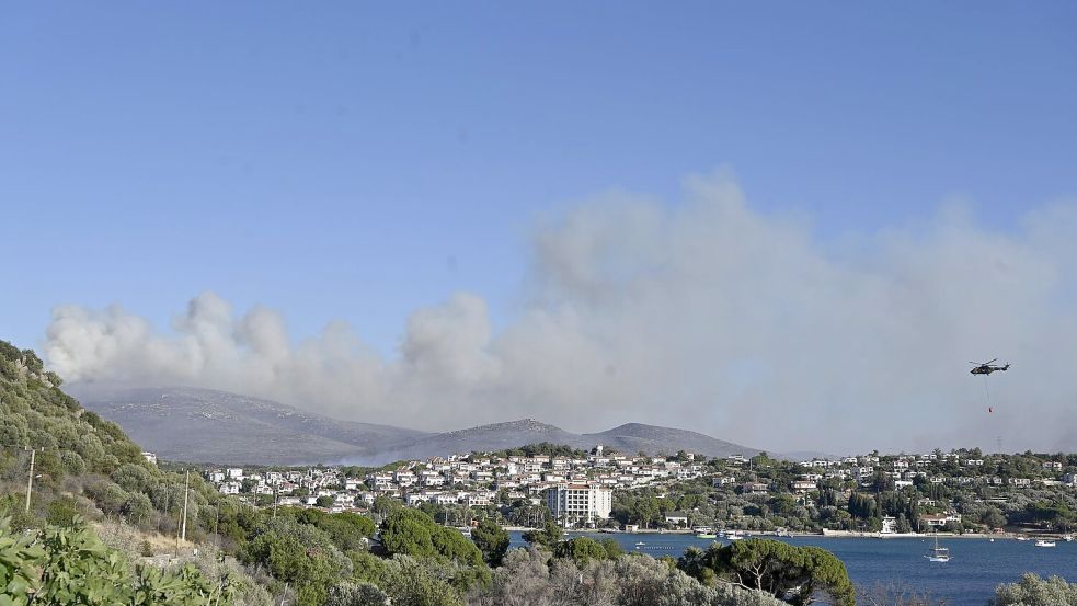 Das auf einem Acker ausgebrochene Feuer soll sich durch starken Wind auf umliegende Büsche und Wälder ausgebreitet haben. Foto: Anne Pollmann/dpa