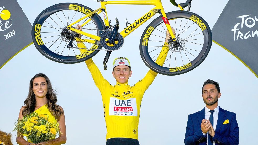 Holt Tadej Pogacar dieses Jahr seinen vierten Tour-Sieg? Foto: Jerome Delay/AP/dpa