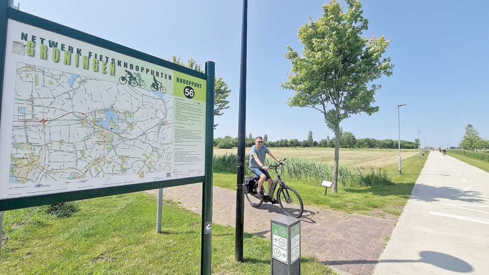 Von der Brücke aus gibt es ein Radwegenetz in verschiedene Richtungen. Foto: Gettkowski