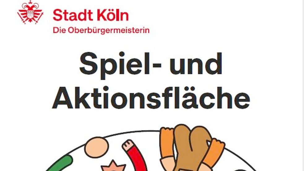 So sollte das neue Spielplatz-Schild eigentlich aussehen. (Handout) Foto: Stadt Köln/dpa