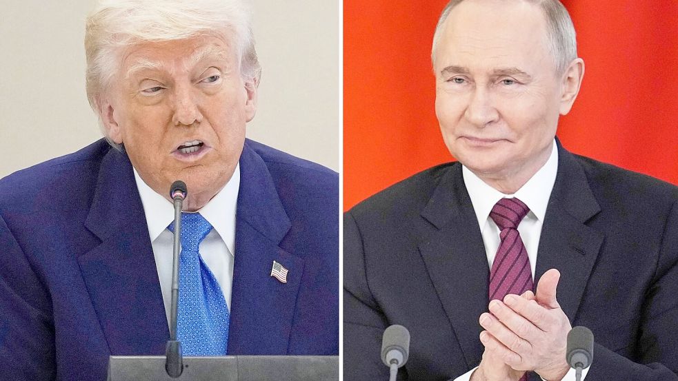 Putin und Trump haben rund eine Stunde miteinander telefoniert (Archivbild) Foto: Brandon/Bednyakov/AP/dpa